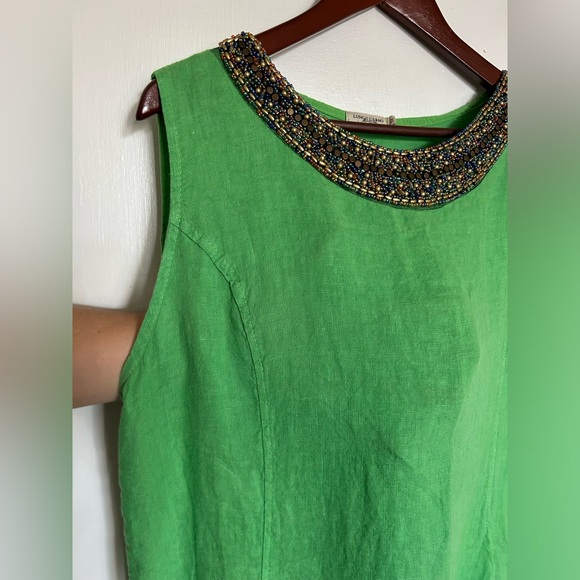 Lungo L’arno Beaded Linen Dress - Picture 1 of 17